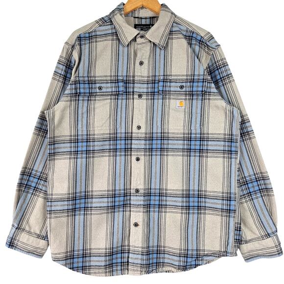 Carhartt Other - Carhartt Shirt Mens Medium Heavy Flannel Plaid Shacket Loose Work Chore Outdoors